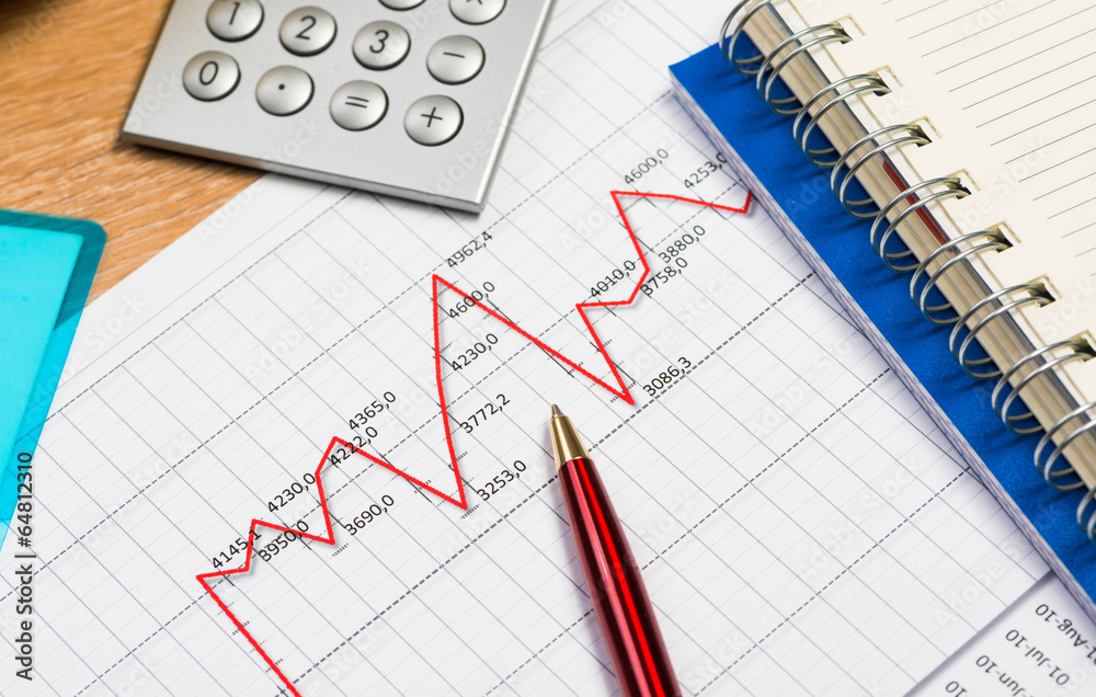 pen and graph growth, workplace businessman pen and graph growth, workplace businessman