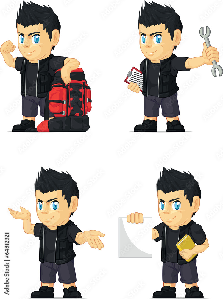 Spiky Rocker Boy Customizable Mascot 11