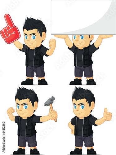 Spiky Rocker Boy Customizable Mascot 13