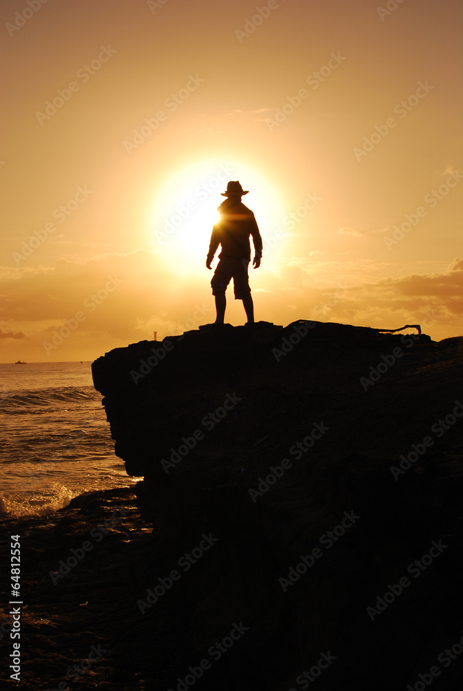 Man in sunset