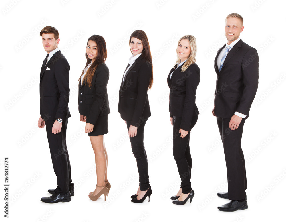Welldressed Businesspeople Standing In A Line Welldressed Businesspeople Standing In A Line