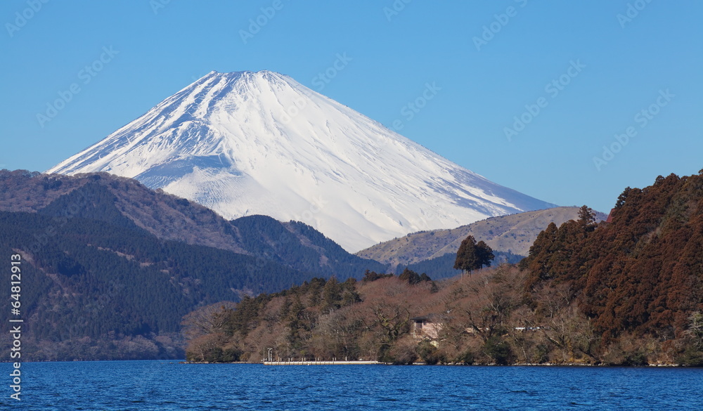 mountain fuji and lake ashi at hakone kanakawa mountain fuji and lake ashi at hakone kanakawa