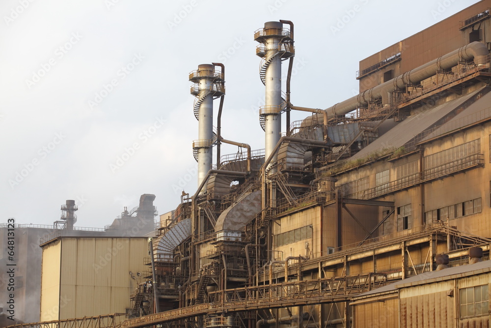 View of Pollution heavy industrial iron plant View of Pollution heavy industrial iron plant