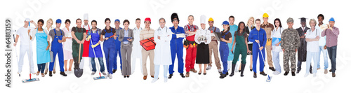 Photo Full Length Of People With Different Occupations