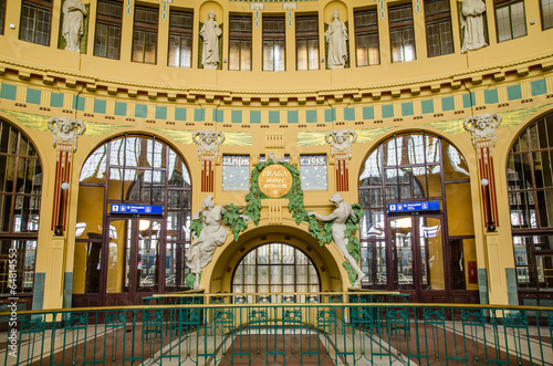 Photography Interior of the historical main railway station in Prague, Czech