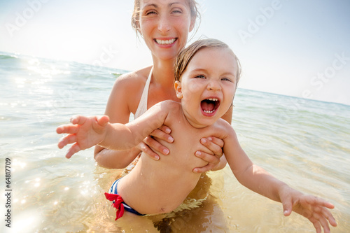 happy funny water child photo