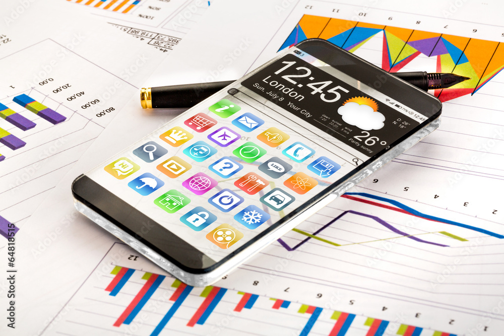Smartphone with a transparent display. Smartphone with a transparent display.