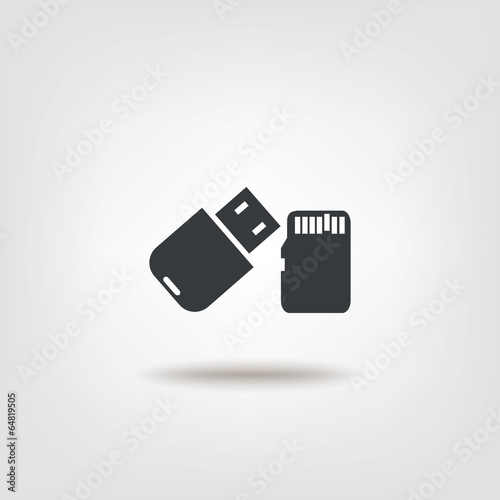 Flash drive sign icon