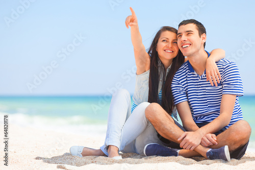 Beautiful couple on the beach.