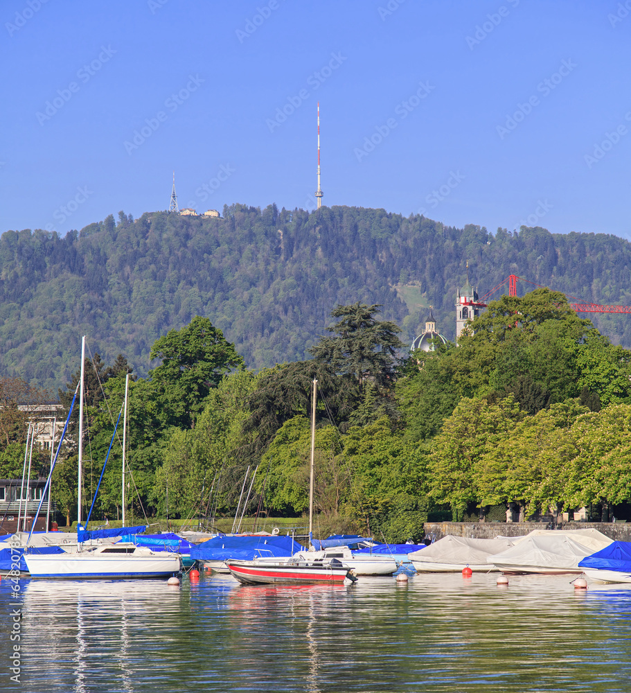 Lake Zurich and Mt. Uetliberg