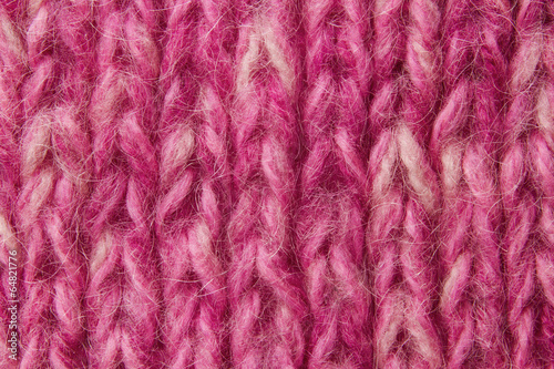 woolen texture background, knitted wool fabric, pink fluffy