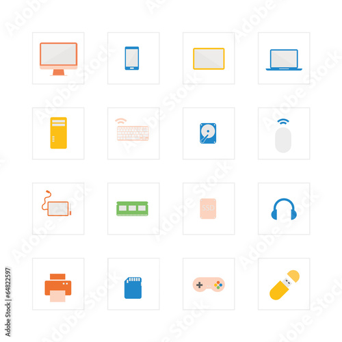 Computer device icons set.