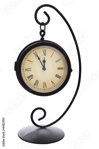 Mantel clock isolated on white background