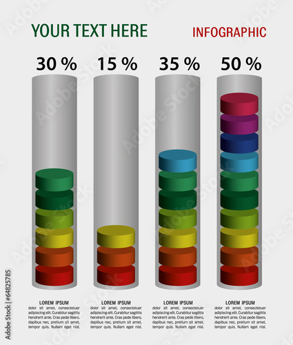 Vector infographic colours graph