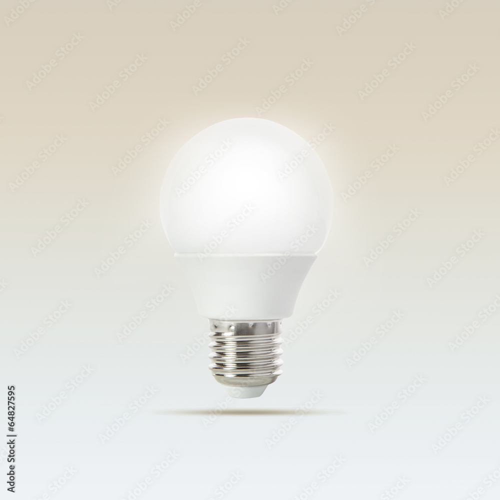 growing of led light bulb floating on gradient light blue to wh growing of led light bulb floating on gradient light blue to wh