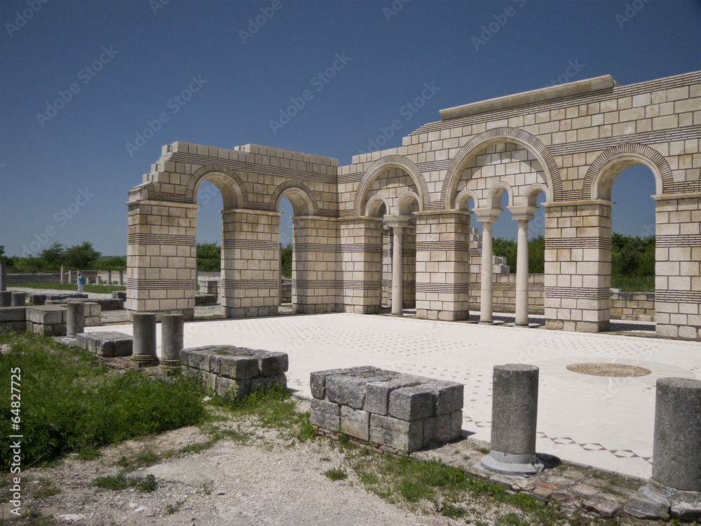 Fototapeta premium The Great Basilica in the ancient Bulgarian capital Pliska