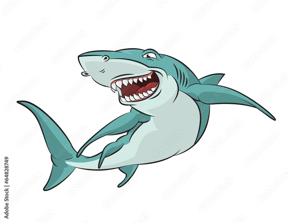 Naklejka premium Cartoon Shark