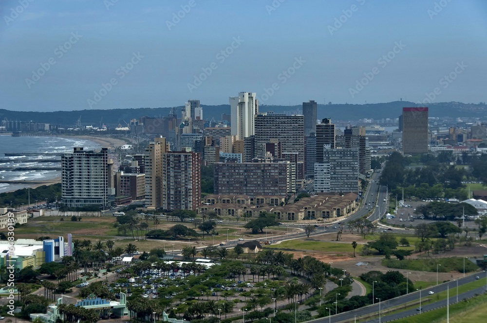Above view to Durban cityscape, South Africa