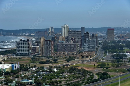 Above view to Durban cityscape, South Africa