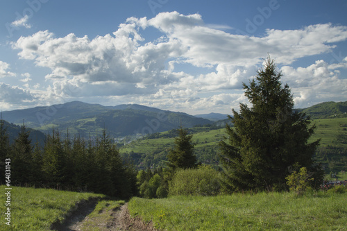 Poland, Panoramic Viev of Gorce Mountain Range, Spectacular Clou