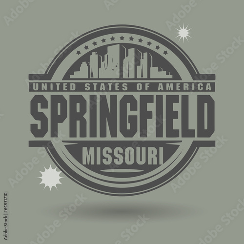 Stamp or label with text Springfield, Missouri inside