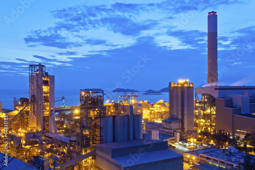 Photography Power plant at sunset in Hong Kong