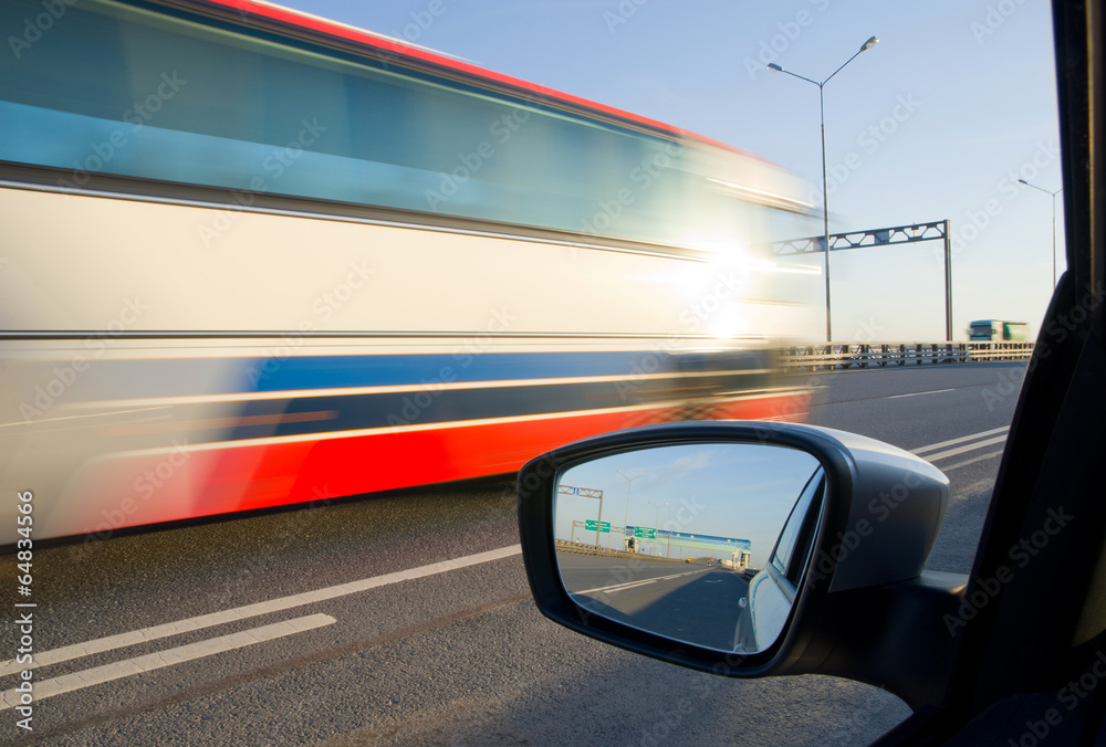 blurred action from car at high speed