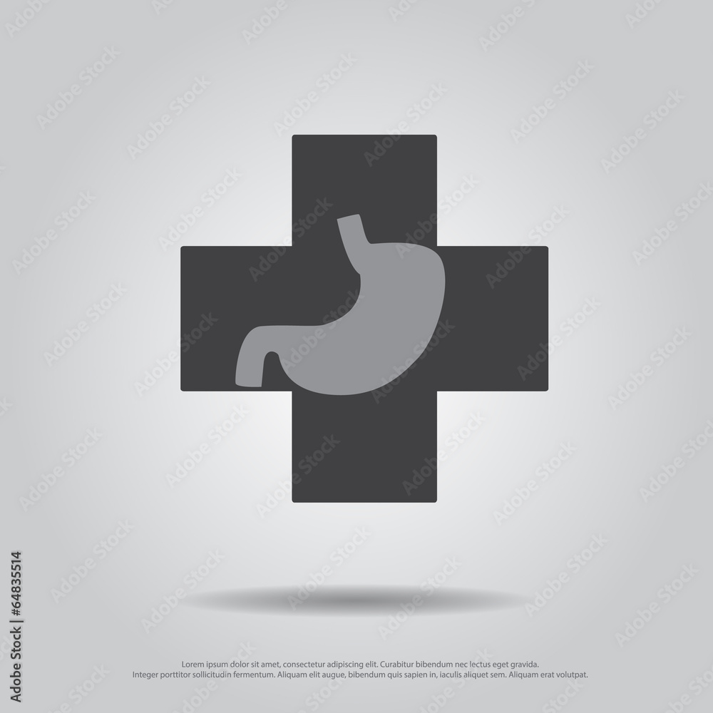 stomach in cross vector icon stomach in cross vector icon
