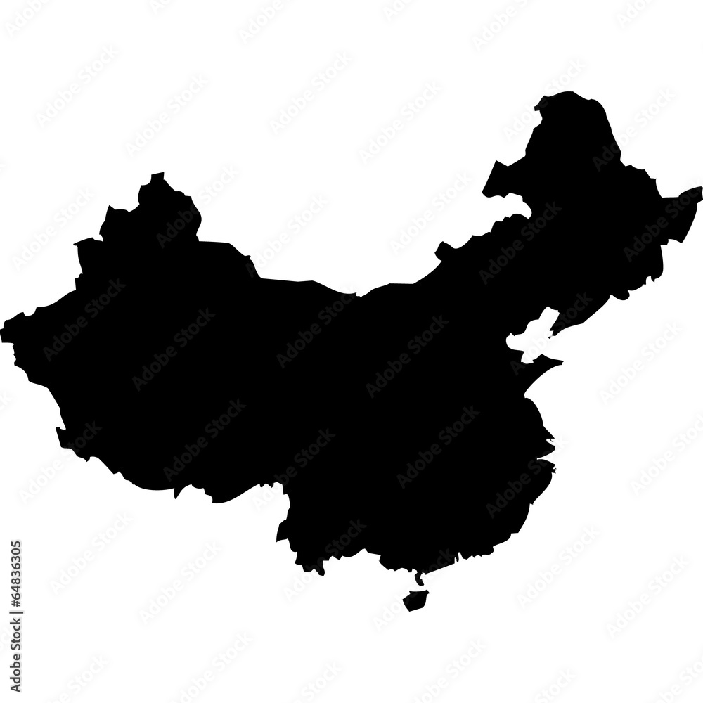High detailed vector map - China.