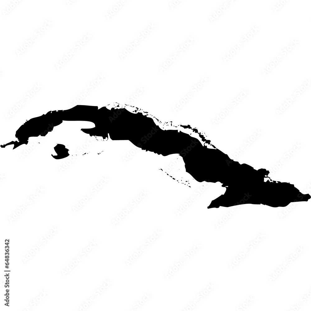 Obraz premium High detailed vector map - Cuba.