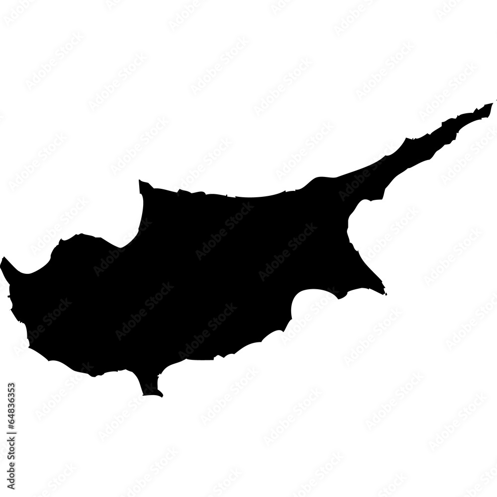 High detailed vector map - Cyprus.