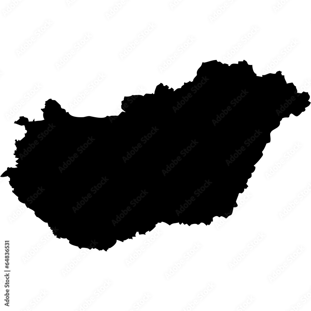 High detailed vector map - Hungary.