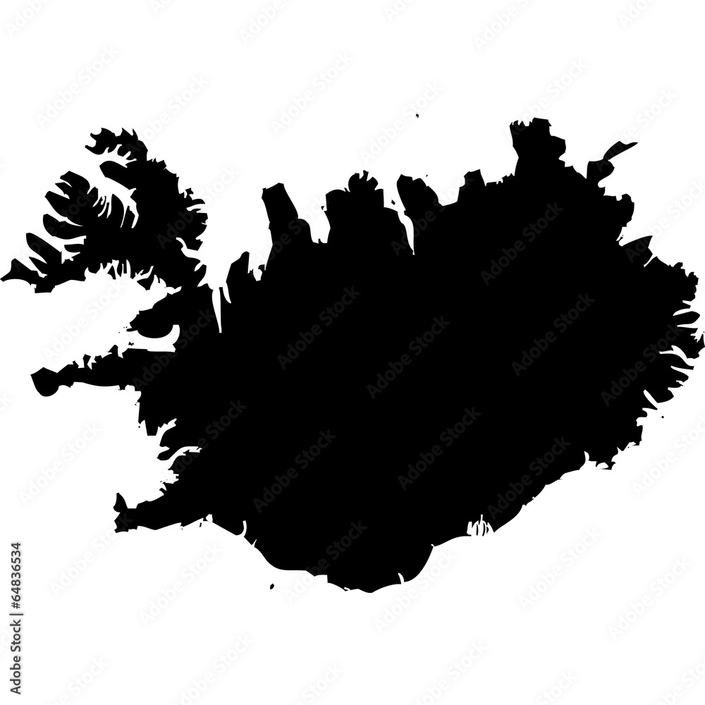 High detailed vector map - Iceland. - obrazy, fototapety, plakaty 