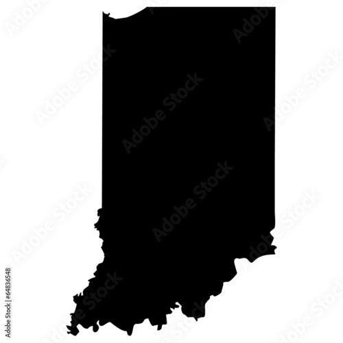 Fototapeta Mapa wysokiej szczegółowe wektor - Indiana.