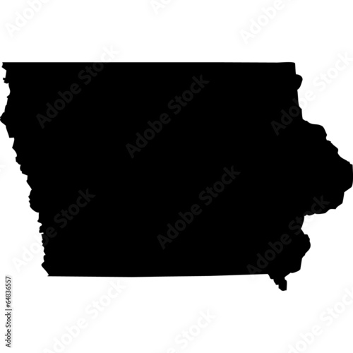 High detailed vector map - Iowa. photo