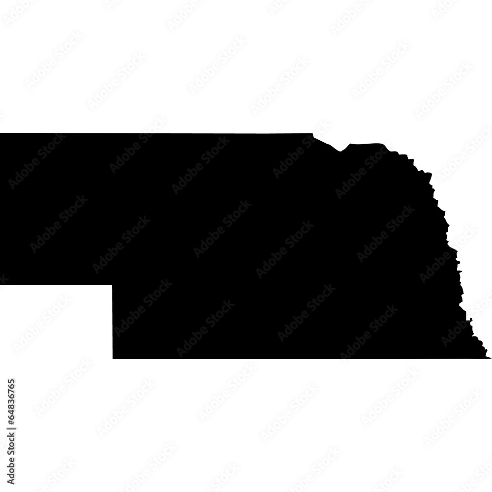High detailed vector map - Nebraska. - obrazy, fototapety, plakaty 