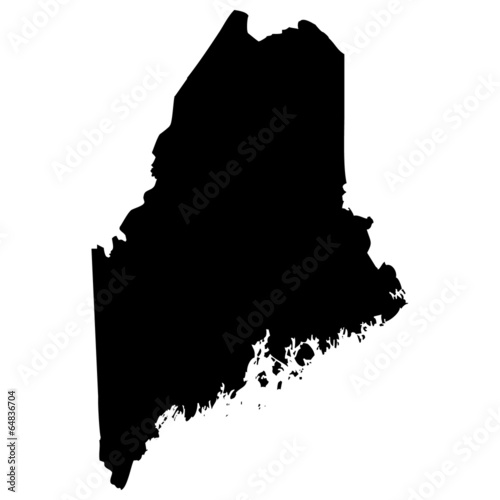 High detailed vector map - Maine.