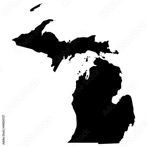 Fototapeta Mapa wysokiej szczegółowe wektor - Michigan.