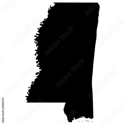High detailed vector map - Mississippi.