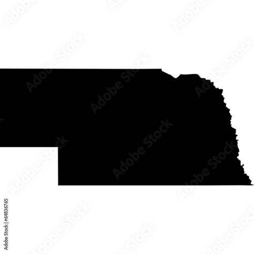 High detailed vector map - Nebraska. photo