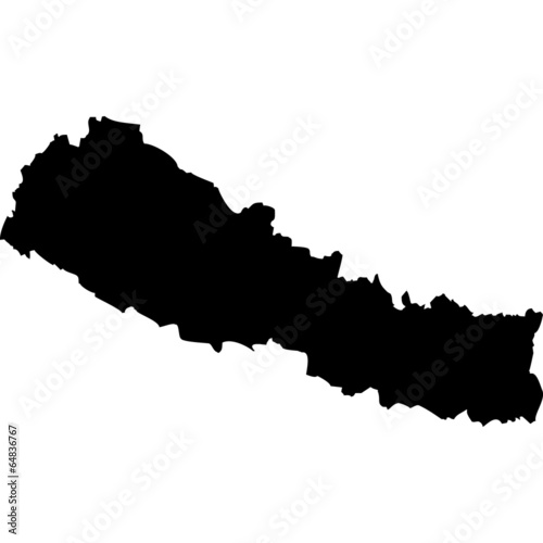 High detailed vector map - Nepal.