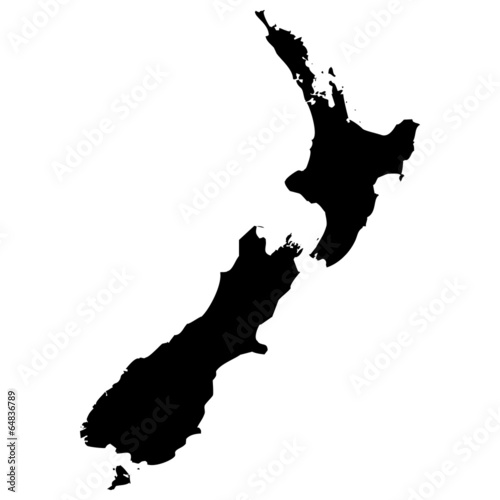 High detailed vector map - New Zealand.