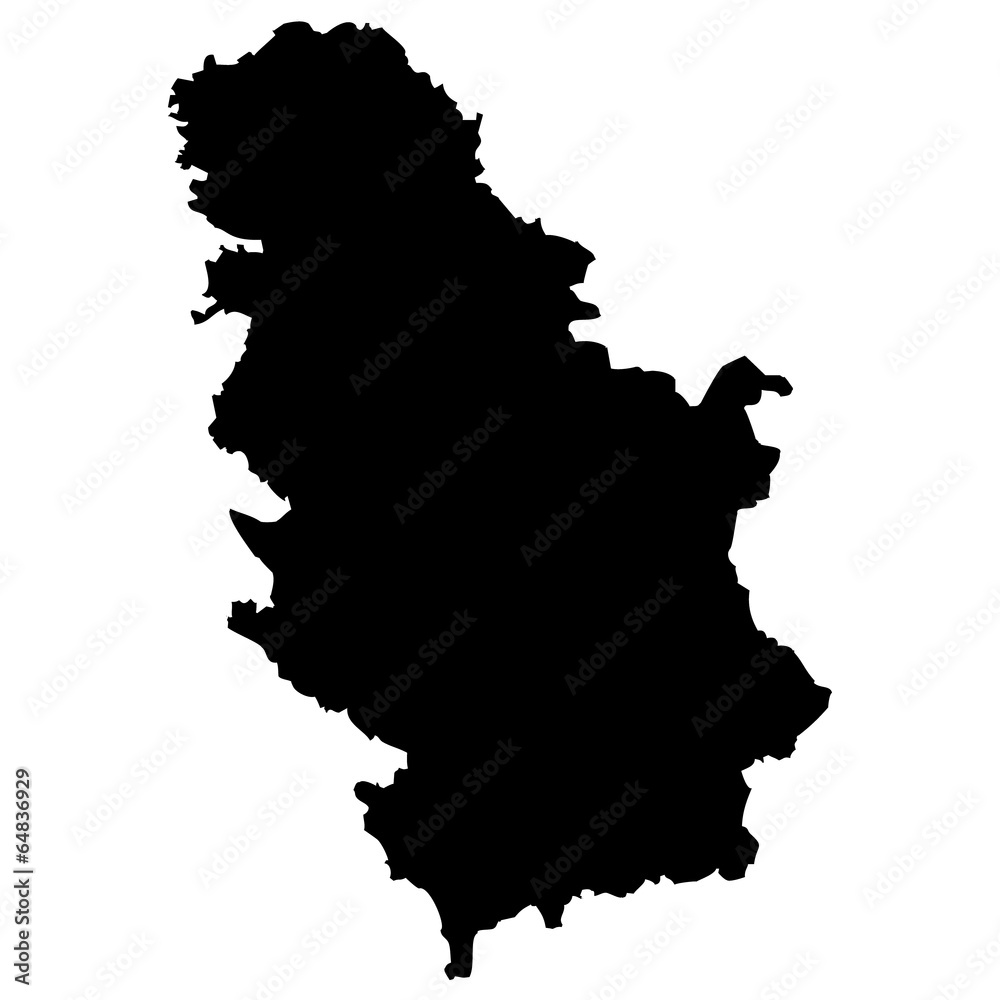 High detailed vector map - Serbia.