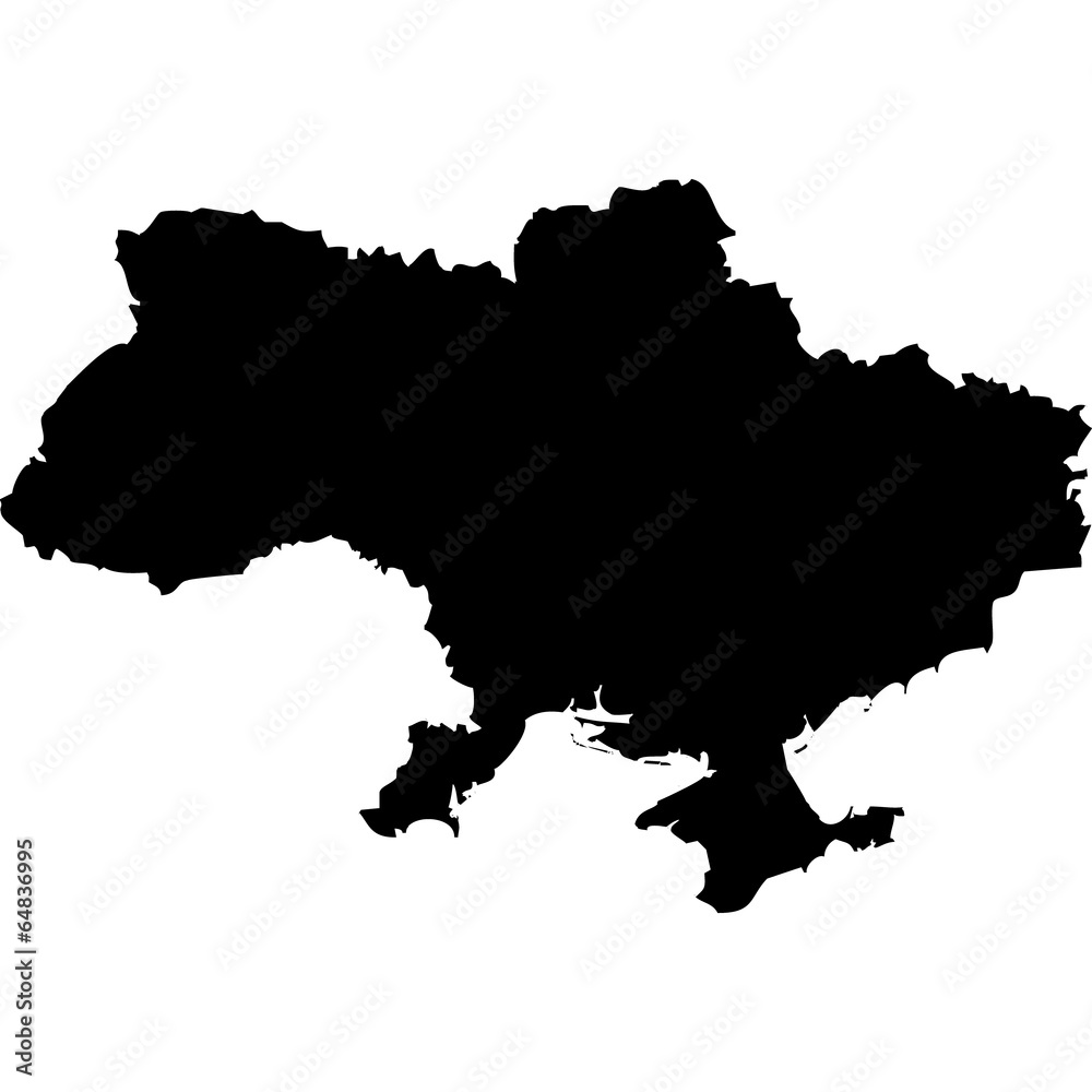High detailed vector map - Ukraine.