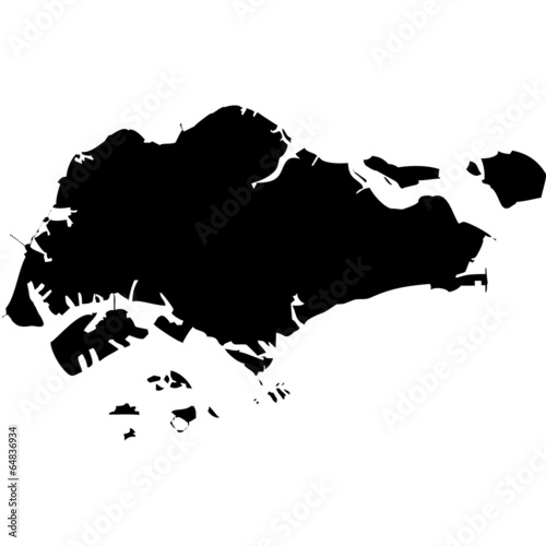 High detailed vector map - Singapore.