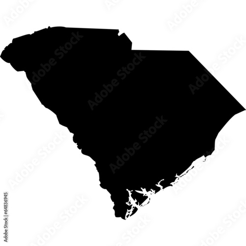 High detailed vector map - South Carolina.