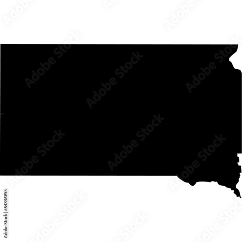 High detailed vector map - South Dakota.