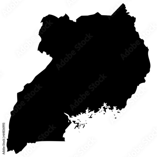 High detailed vector map - Uganda.