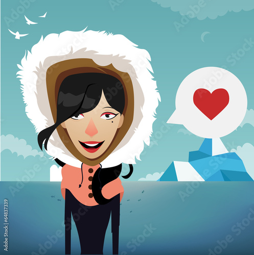 Beautiful girl in winter