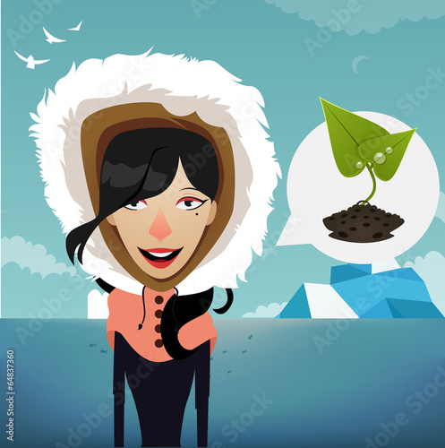 Beautiful girl in winter